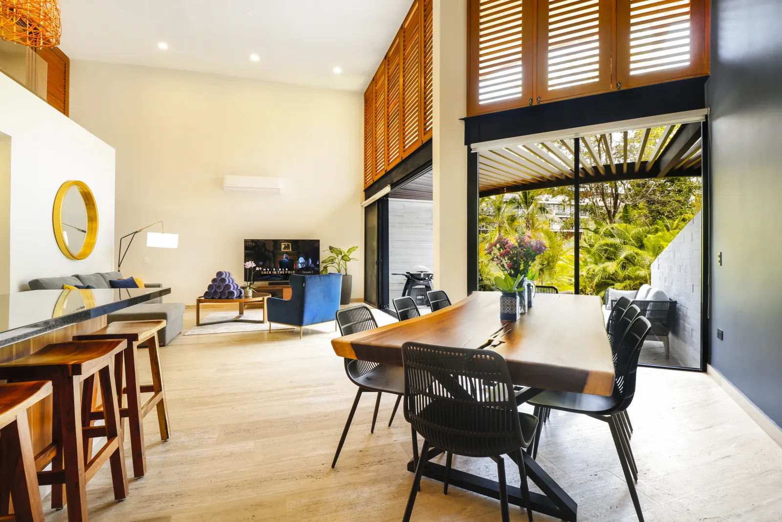 AWA Playacar II — Zen Garden Condo 4 rec 05 Comedor General Amueblado Condominio Awa Playacar