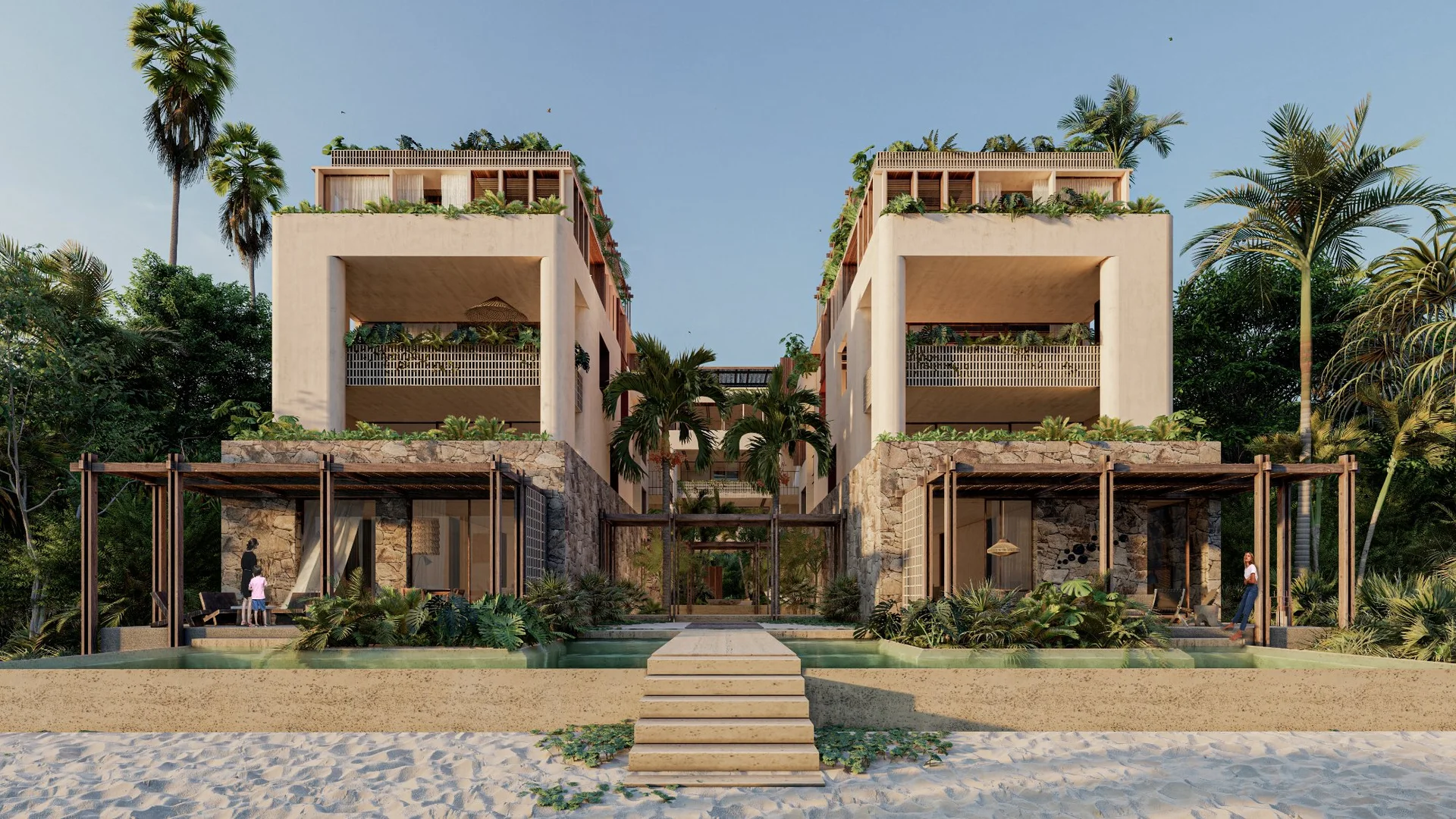 Alberca privada dúplex Bahia Tulum Tankah