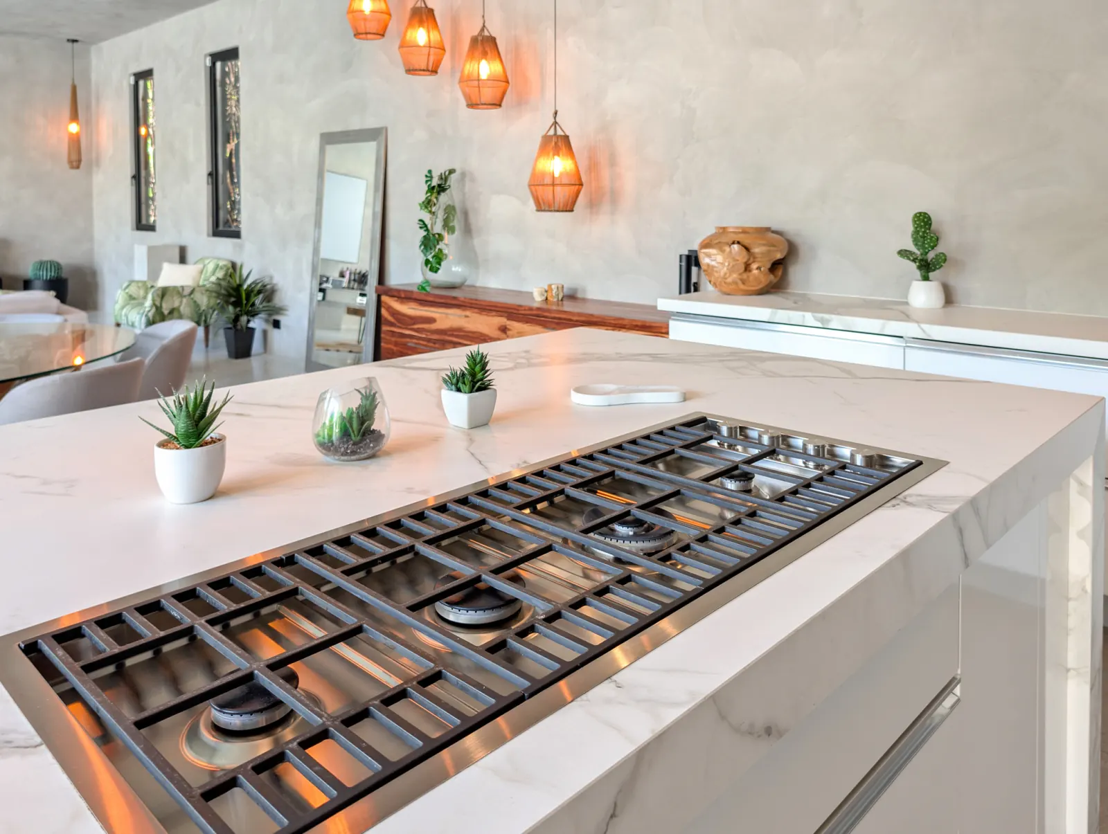 Cocina isla gourmet playacar - Casa Luum