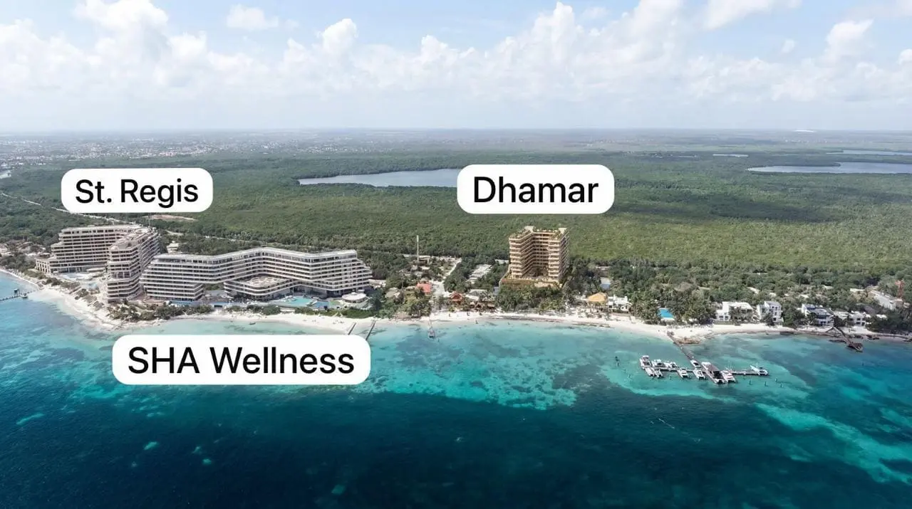 Ubicación Dhamar Costa Mujeres junto al St. Regis y SHA Wellness en Cancún