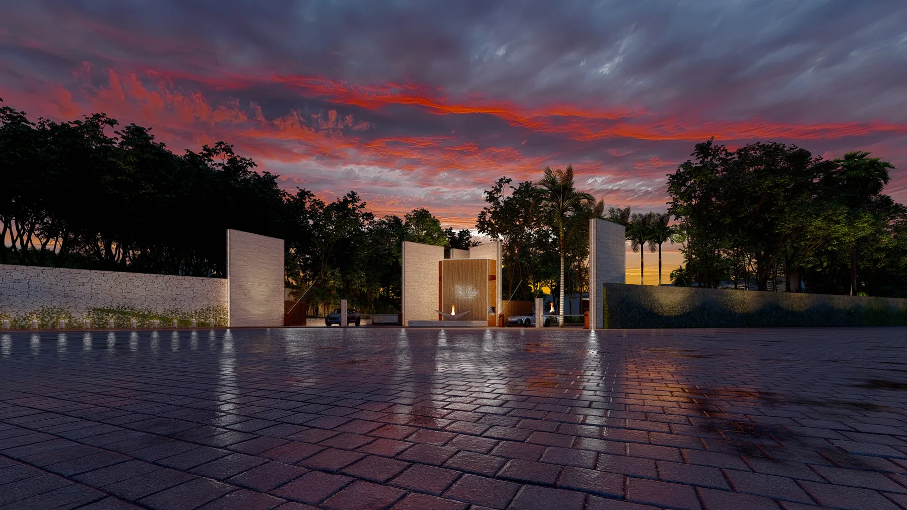 Distrito Xcalacoco Beach — distrito xcalacoco acceso atardecer, Xcalacoco