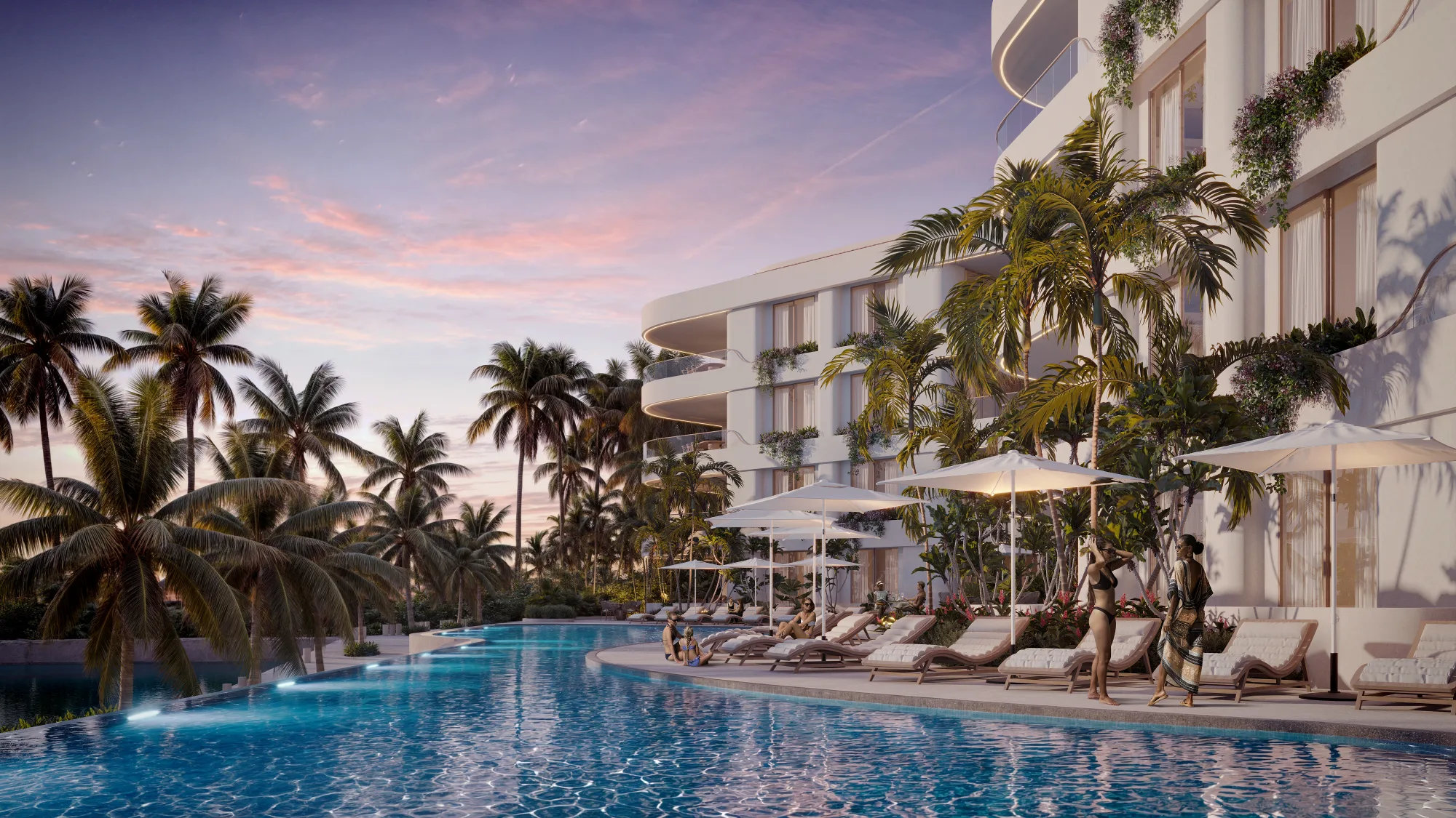 Gran Península — alberca frente marina puerto aventuras, Marina