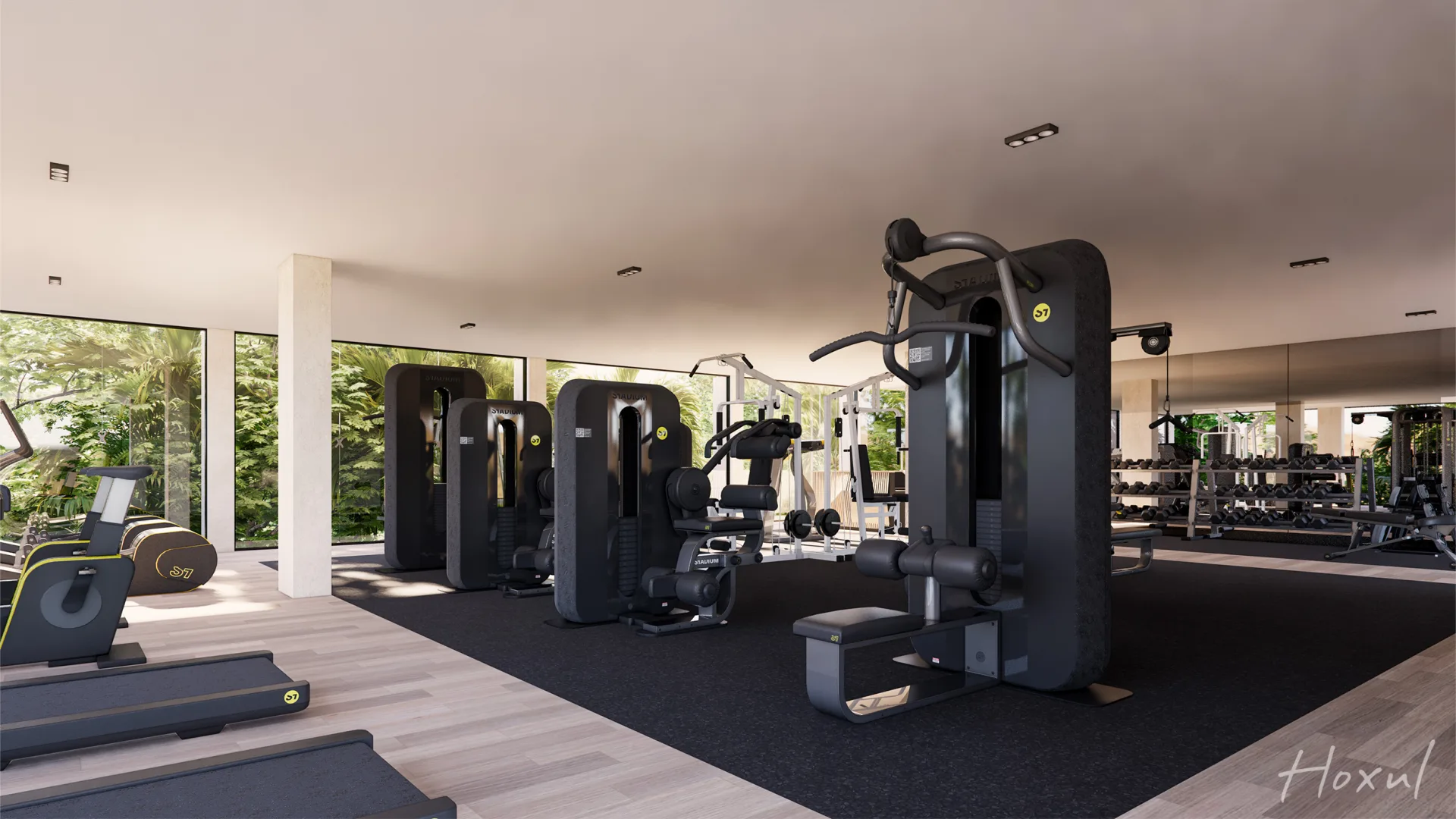 Hoxul Luxury Residences — gimnasio training studio, Corasol