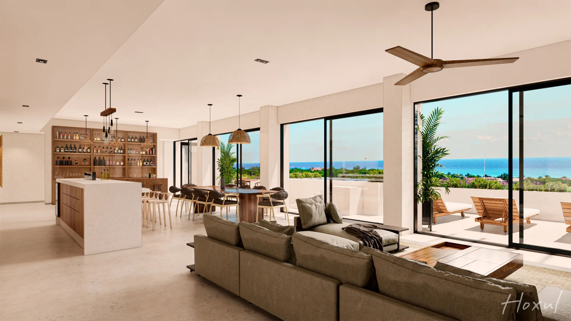 Hoxul Luxury Residences — sala estancia vistas, Corasol