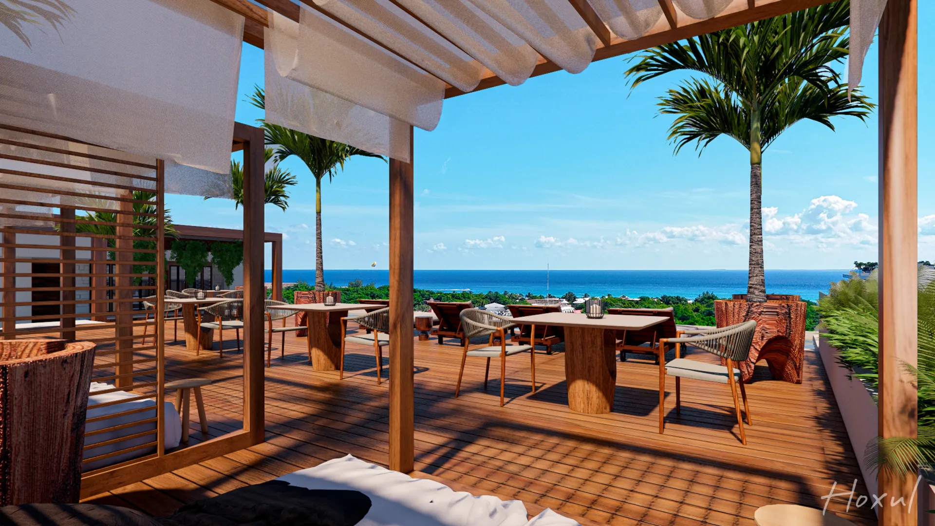Hoxul Luxury Residences — sky lounge terraza, Corasol