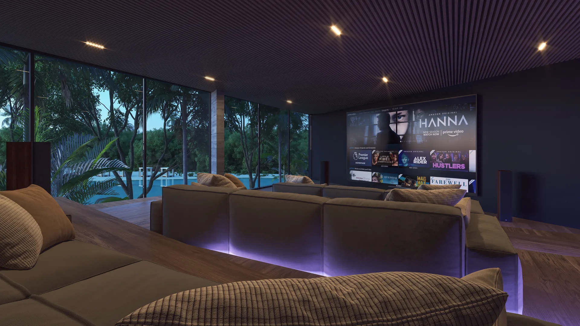 Sala de cine privada como amenidad en Le Parc Cancún