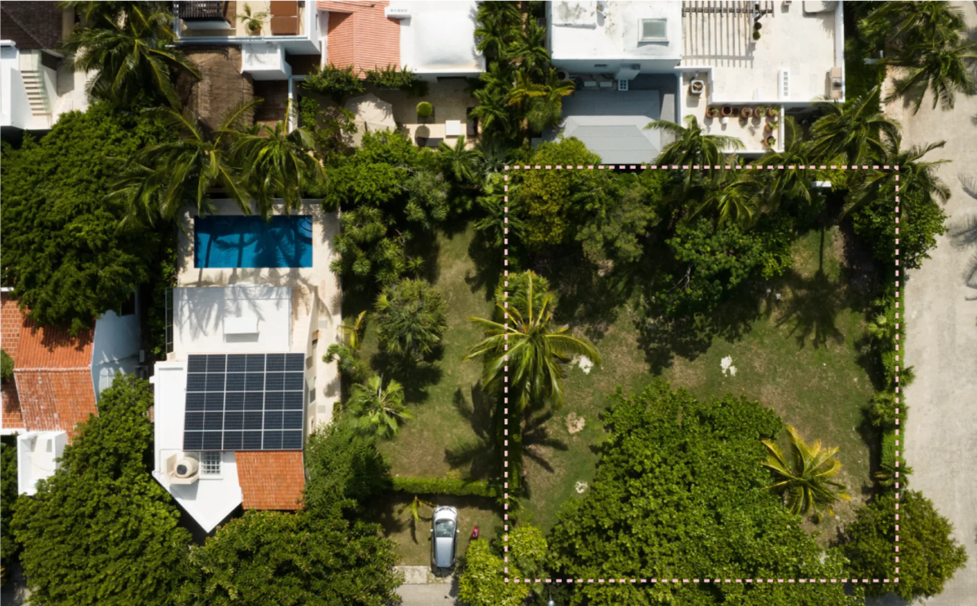 Lotes 16 y 17 Playacar Fase 1 — lindero del terreno marcado, Playa del Carmen