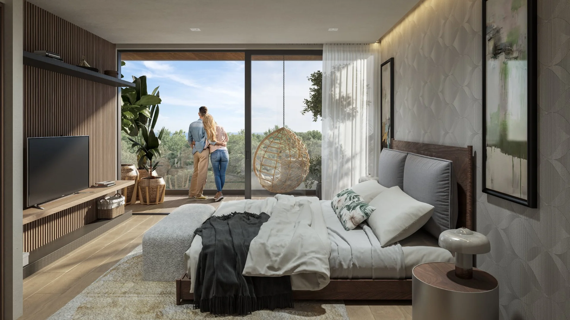 Senderos arbolados y jardines Macondo Residences Playacar