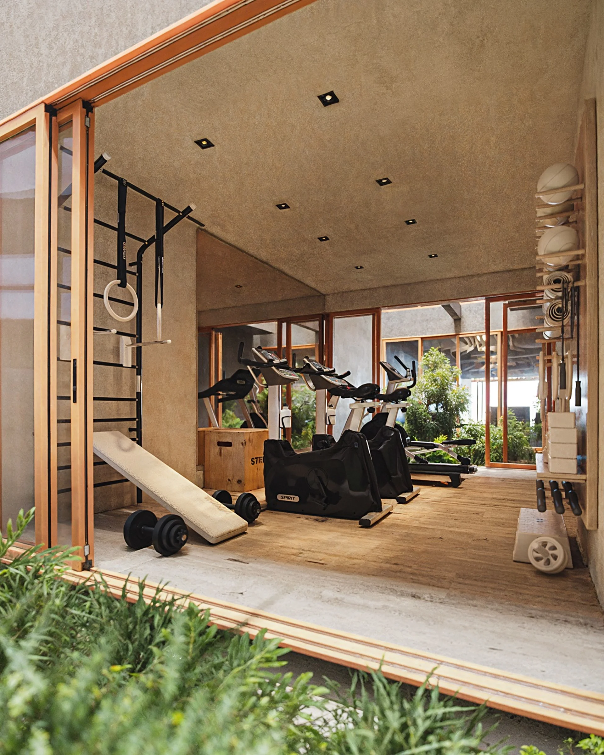 Equipped open-air gym as amenity at Maranta, Bahía Soliman Tulum