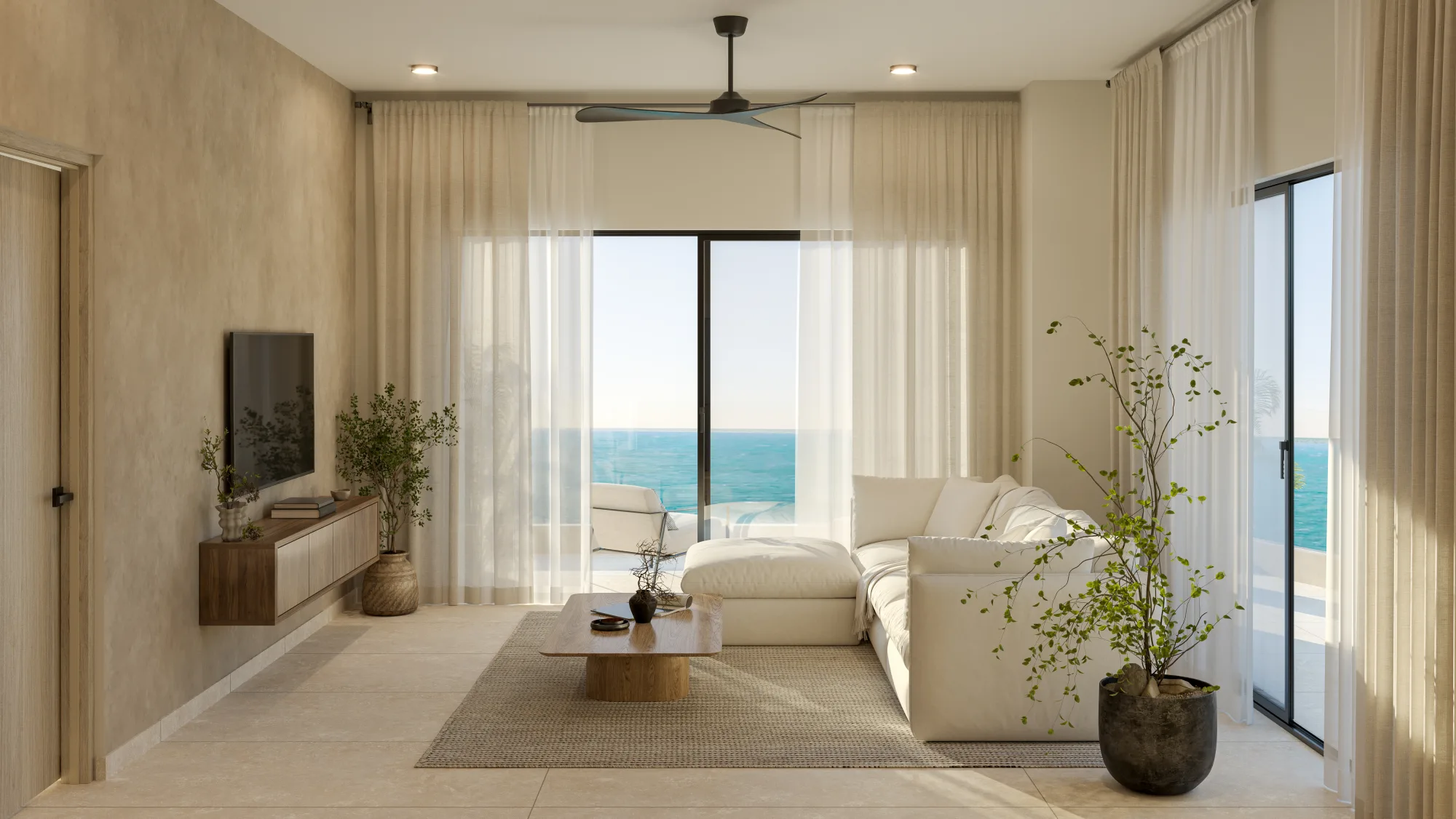 Ocean Towers penthouse living room
