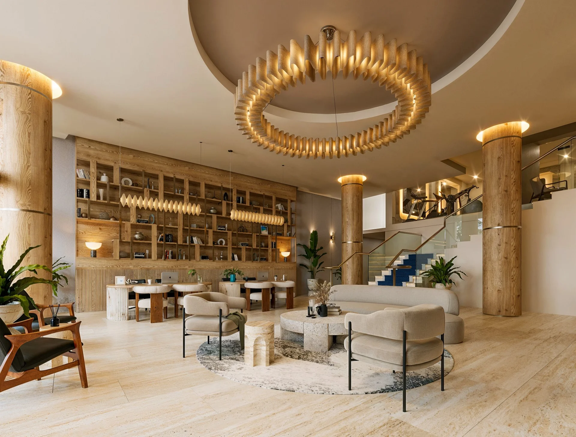 Luxury lobby at Saint Marine beachfront development, Playa del Carmen
