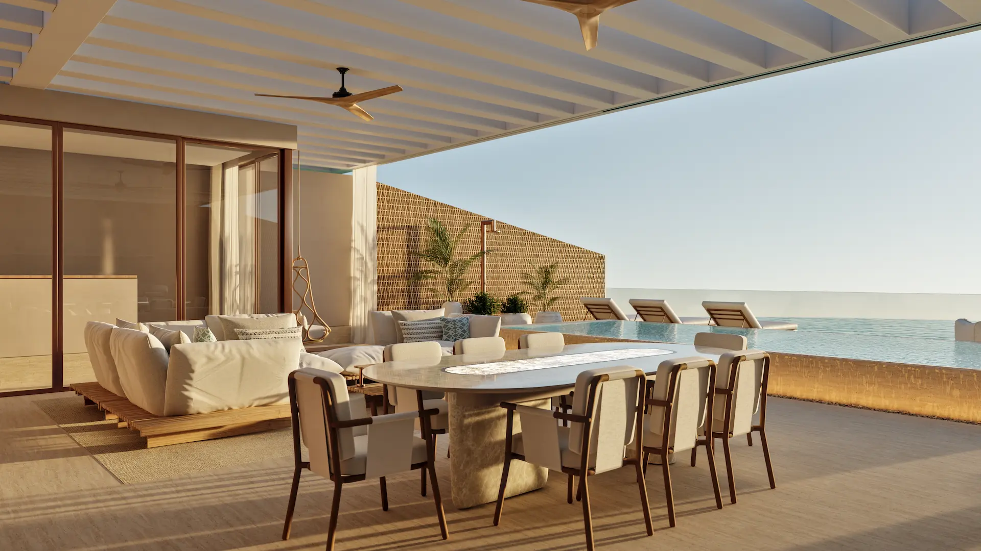 Terraza de residencia en The St. Regis Costa Mujeres con vistas panorámicas a Isla Mujeres