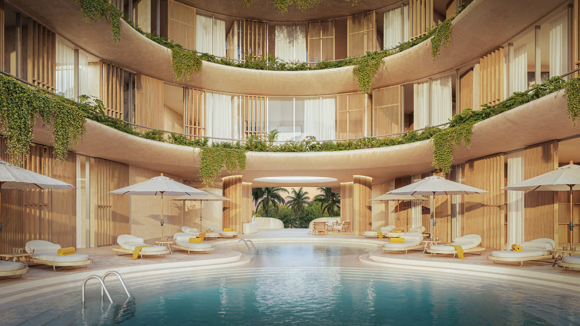 The Grove — the grove alberca patio central terrazas verdes playa del carmen, Centro