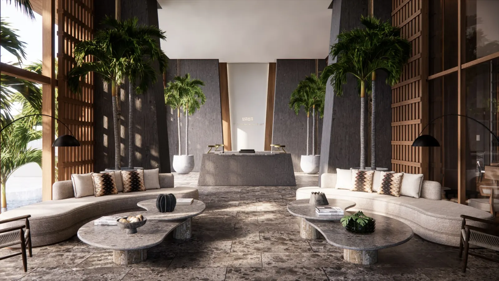 Lobby principal acceso motor lobby thompson puerto cancun - Thompson Private Residences Puerto Cancún