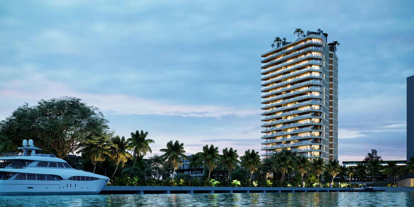 Marina fachada torre puerto cancun thompson puerto cancun - Thompson Private Residences Puerto Cancún
