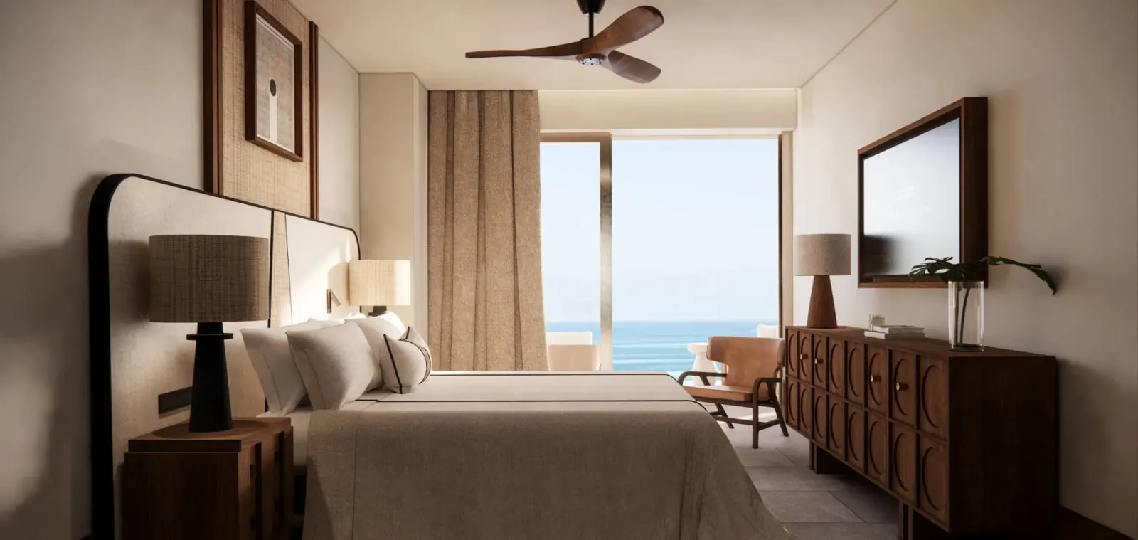 Recamara amueblada vista canal thompson puerto cancun - Thompson Private Residences Puerto Cancún