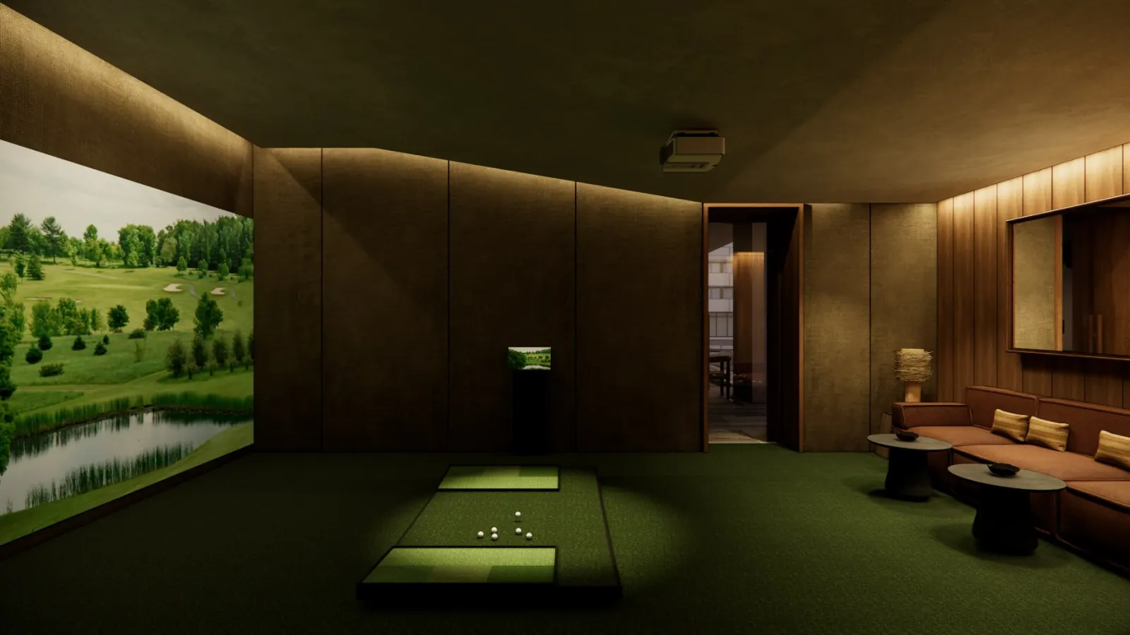 Simulador golf amenidad deportiva thompson puerto cancun - Thompson Private Residences Puerto Cancún
