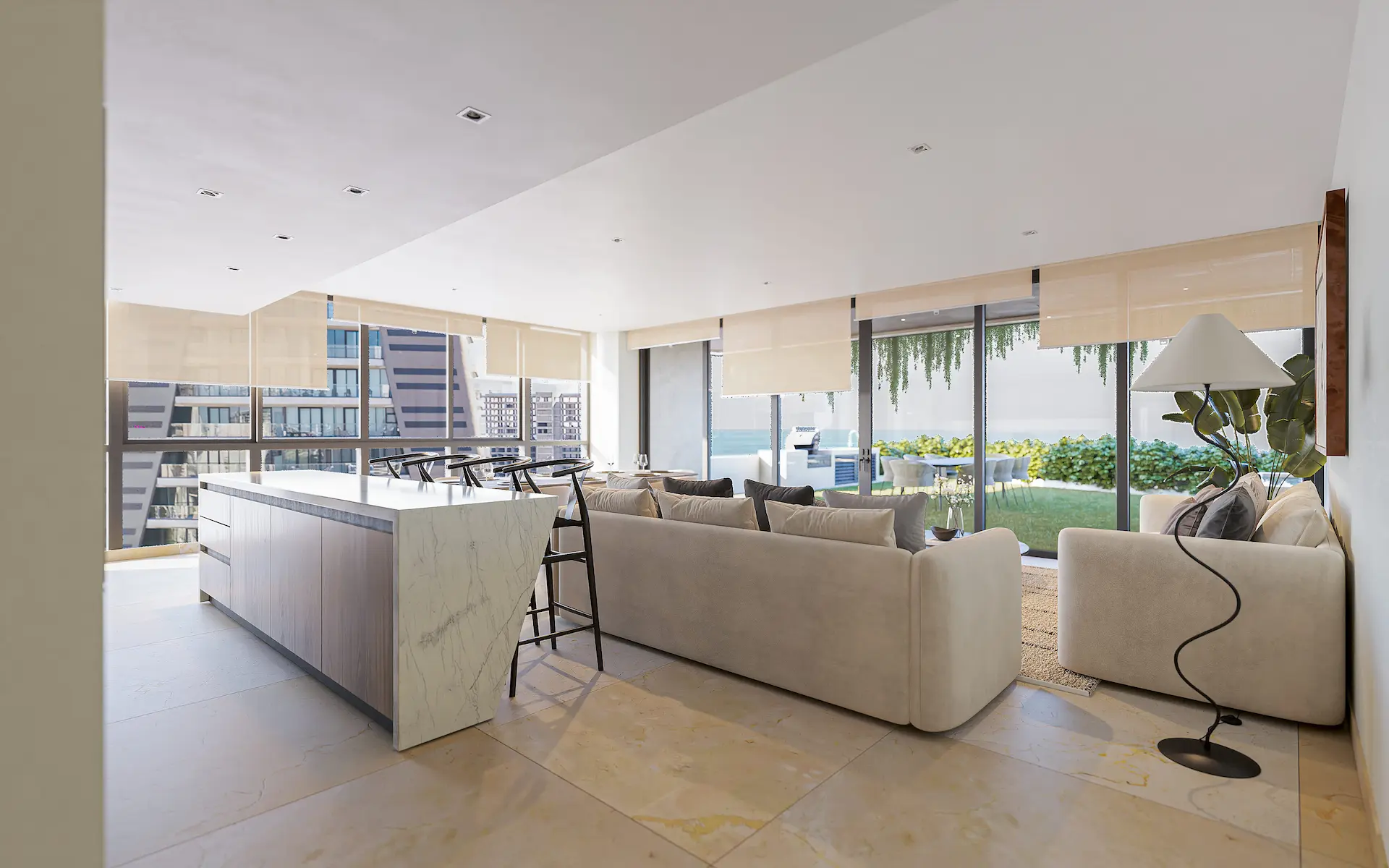 Velmari living room and kitchen