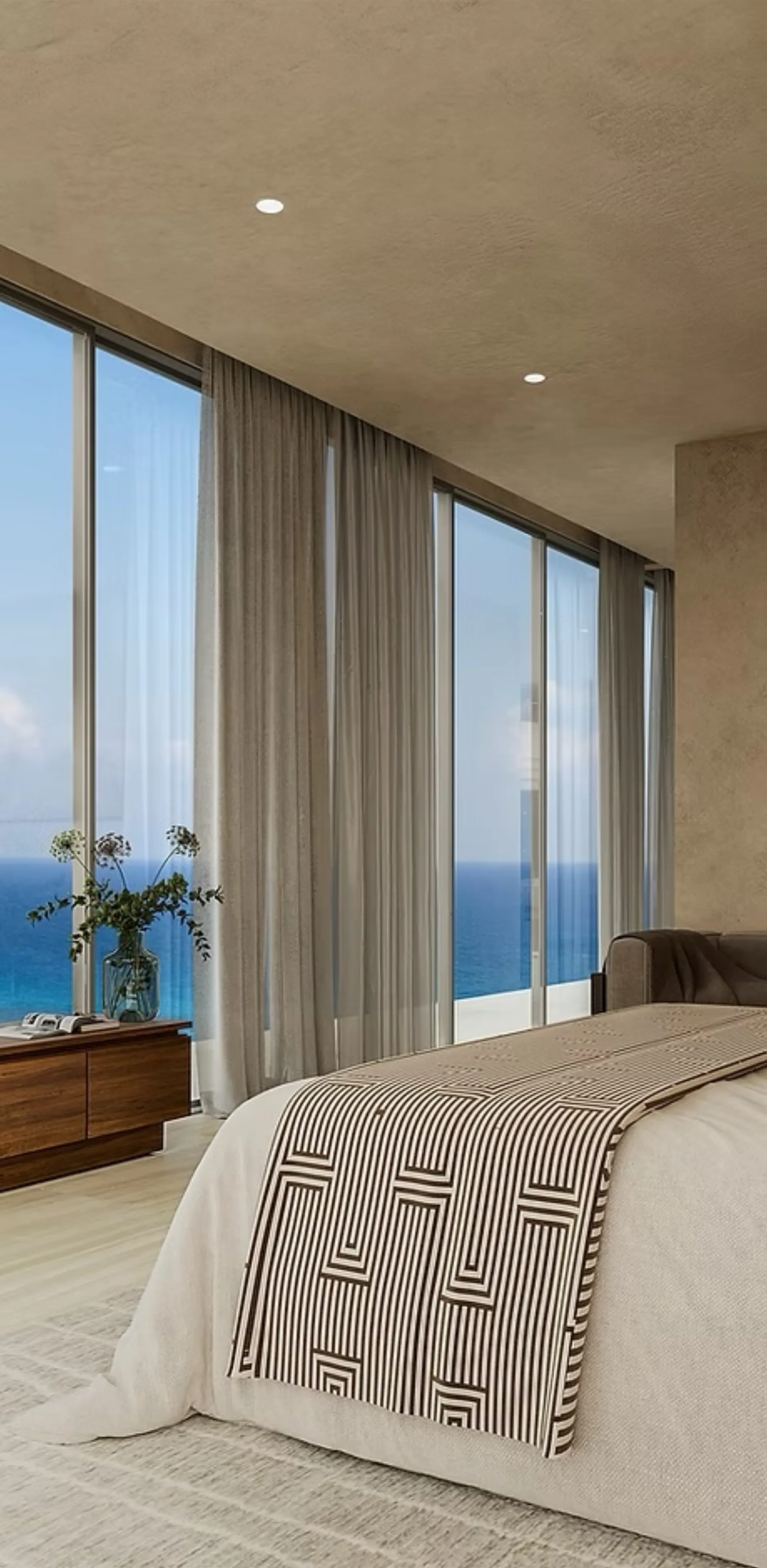 Viceroy Residences Playa del Carmen — recámara secundaria en residencias de lujo Calle 38