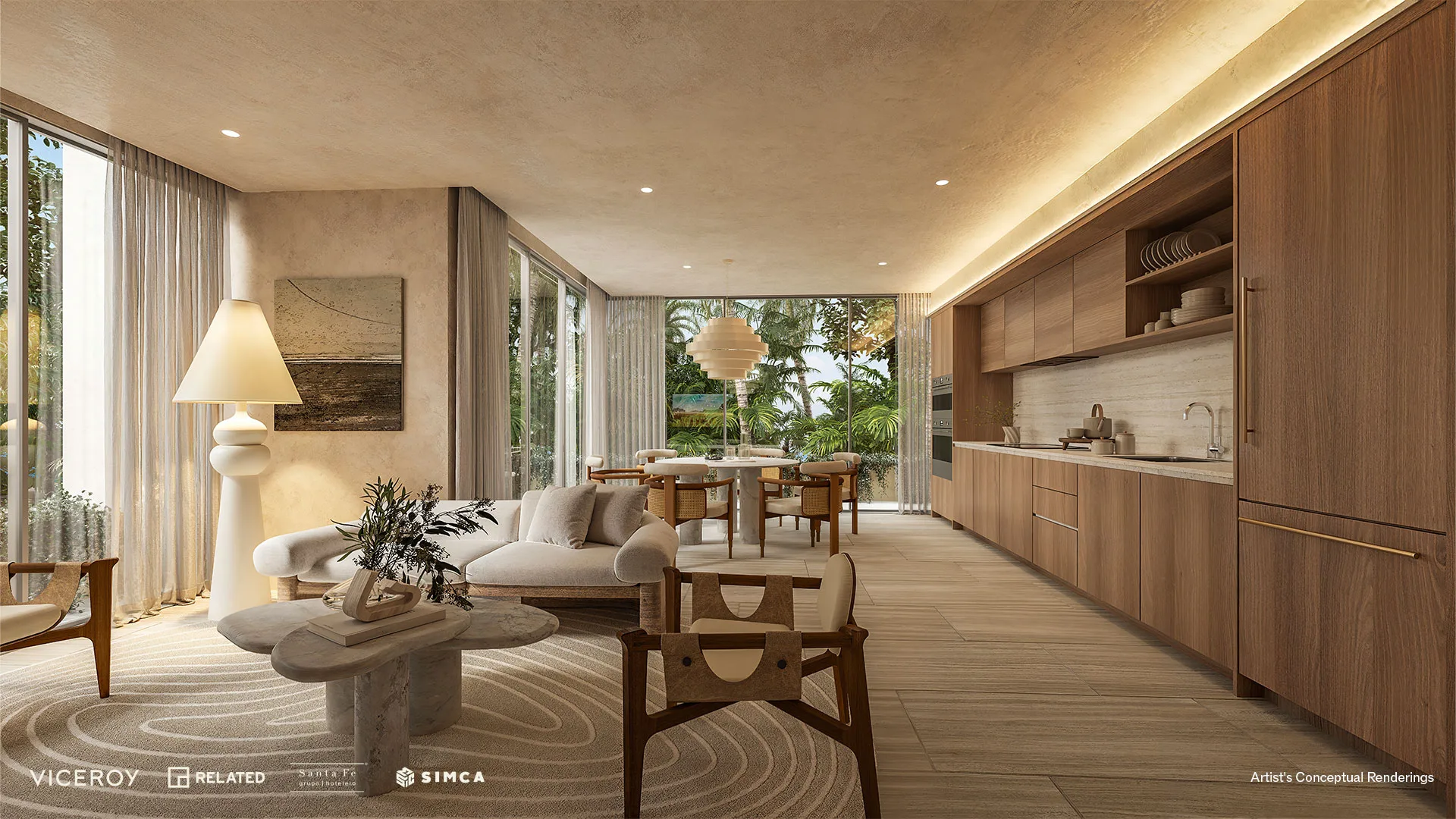 Viceroy Branded Residences Playa del Carmen — sala tipología C22 residencia luxury