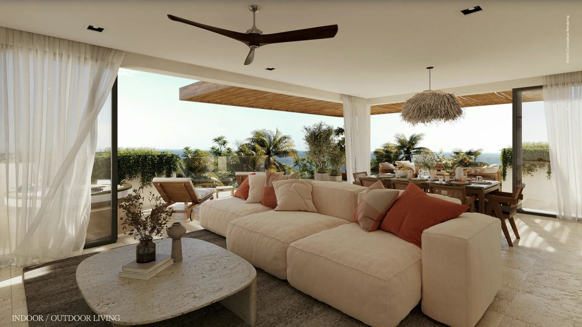 Viceroy Residences Playa del Carmen — sala comedor abierta en residencia de lujo Calle 38