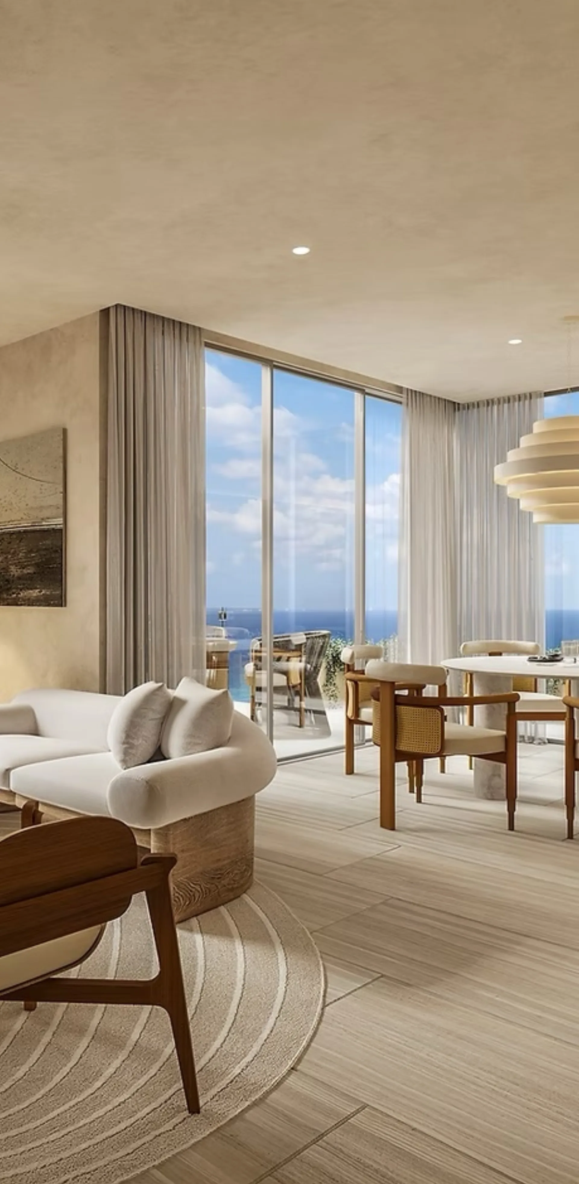 Viceroy Branded Residences Playa del Carmen — sala interior diseño contemporáneo luxury
